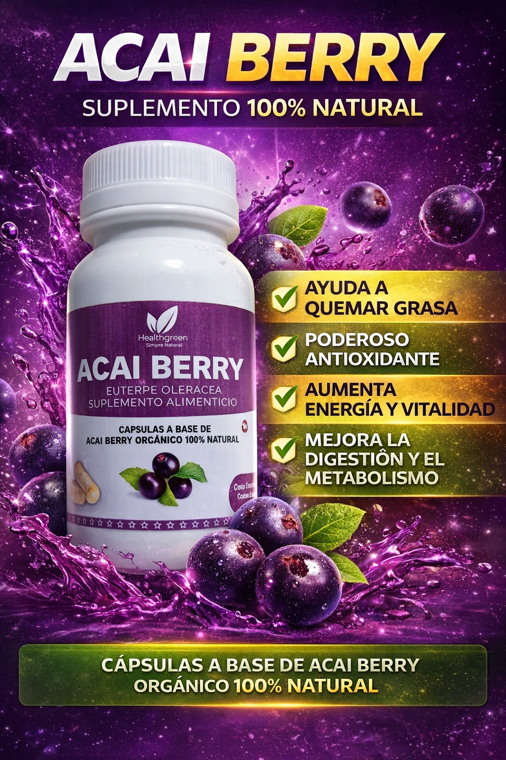 Acai Berry 500mg 90 capsulas