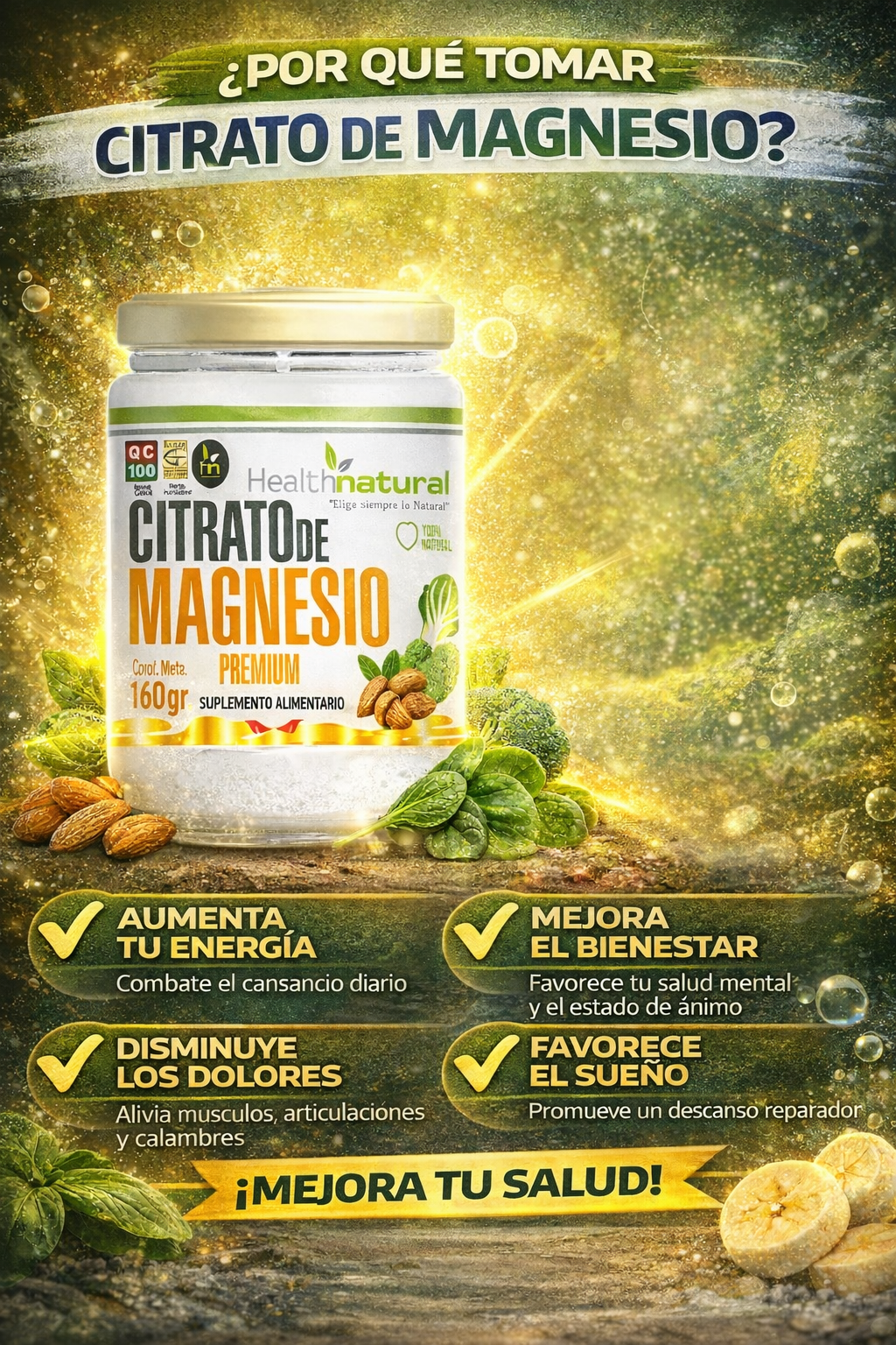 Citrato de Magnesio en Polvo160gr