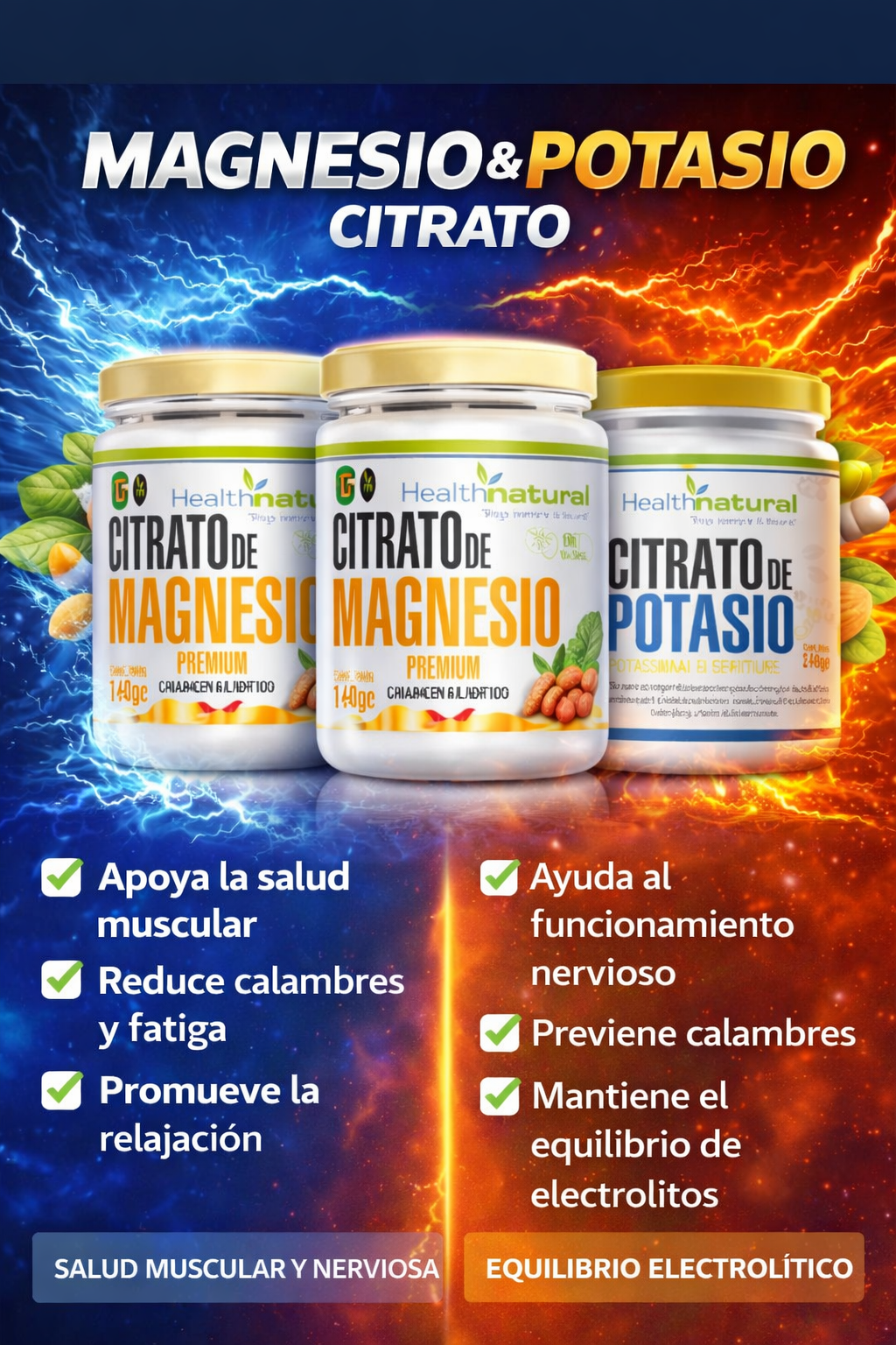2 Citrato De Magnesio+1Potasio