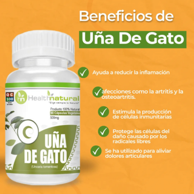 Uña De Gato 60 Capsulas 500 Mg - Imagen 2