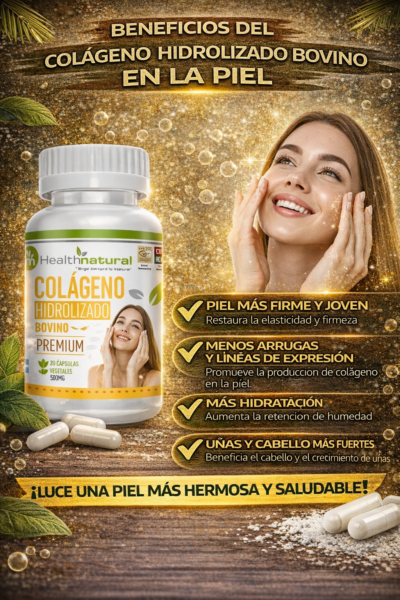 Colágeno Hidrolizado Bovino 500mg 90 Cap